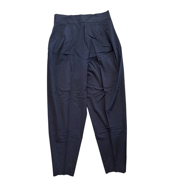 Lewit Navy Pleated Wool-Blend Tapered Trousers Size 8 with 28.5” inseam - Picture 4 of 5